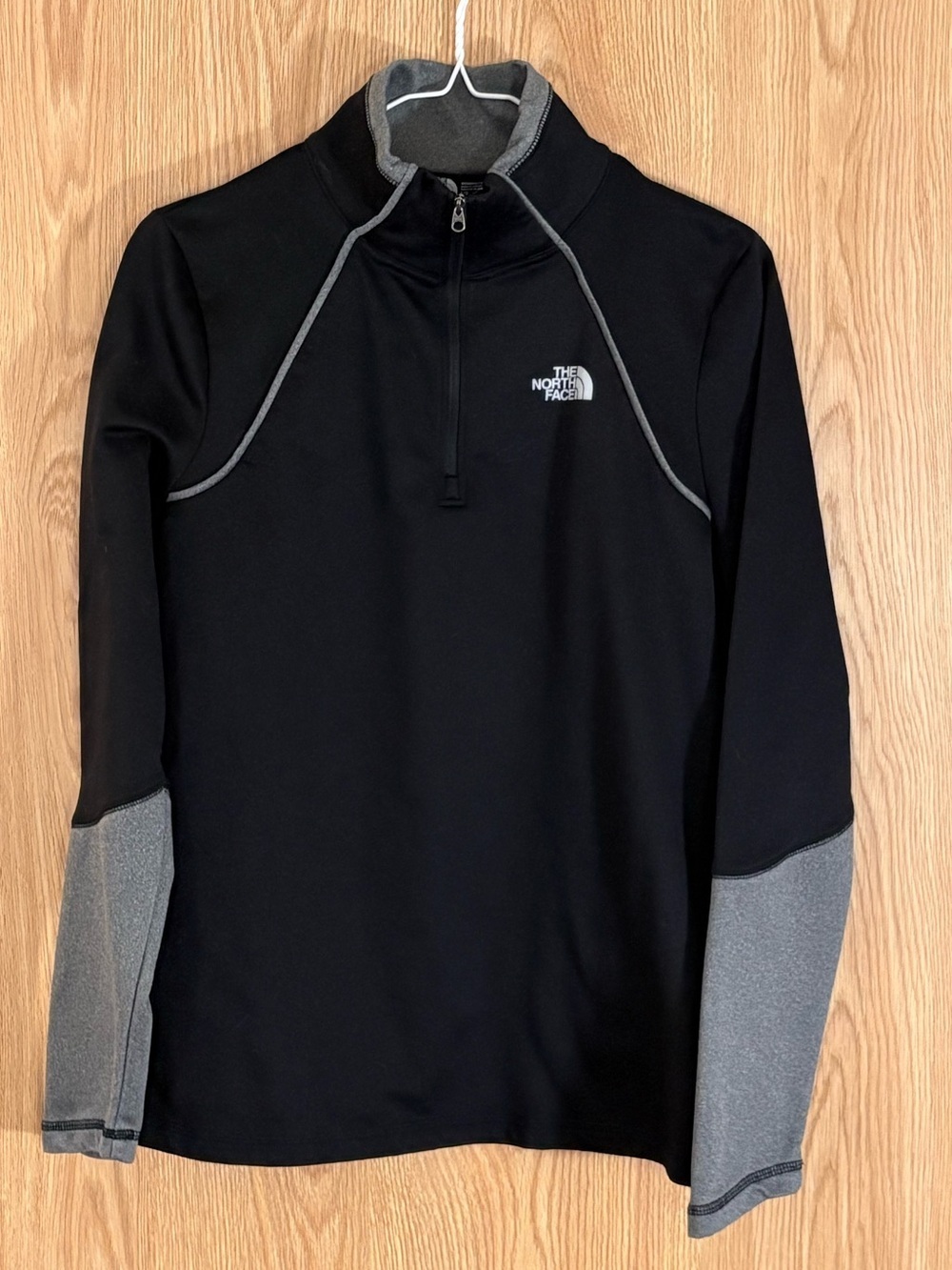 The North Face 1/4 Zip Fleece Lined Black Pullover Performance Jacket